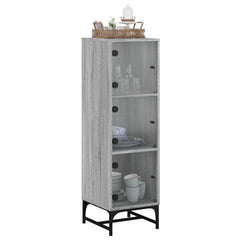 vidaXL Highboard with Glass Doors Grey Sonoma 35x37x120 cm 4