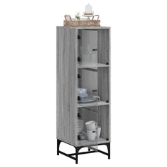 vidaXL Highboard with Glass Doors Grey Sonoma 35x37x120 cm 5