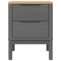 vidaXL Bedside Cabinet FLORO Grey 45x39x57 cm Solid Wood Pine 5