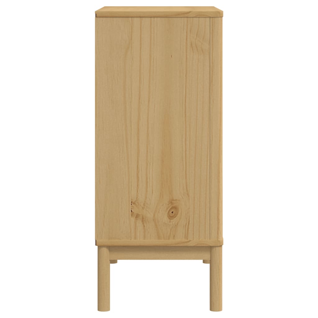 Chest of Drawers "FLORO" Solid Wood Pine Wax brown
