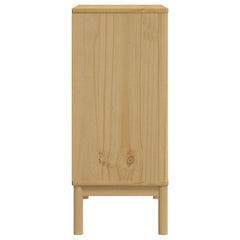 Chest of Drawers "FLORO" Solid Wood Pine Wax brown