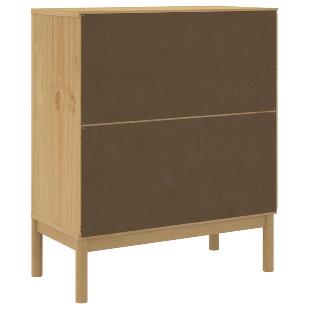 Chest of Drawers "FLORO" Solid Wood Pine Wax brown
