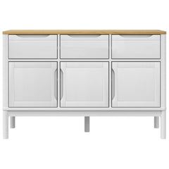 Sideboard "FLORO" 114x43x74 cm Solid Wood Pine White
