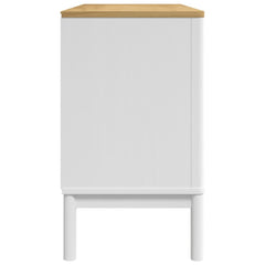 Sideboard "FLORO" 114x43x74 cm Solid Wood Pine White