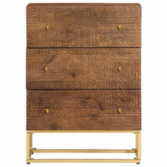 vidaXL Chest of Drawers 55x30x76 cm Solid Wood Mango and Iron 3