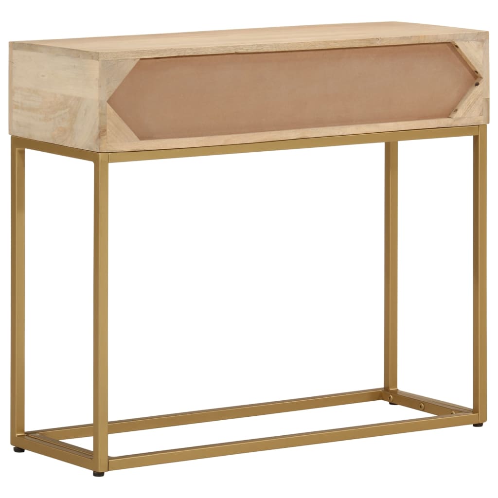 vidaXL Console Table 90x30x76 cm Solid Wood Mango and Iron 4