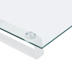 vidaXL Monitor Stand White 100x35x8 cm Tempered Glass and Metal 6