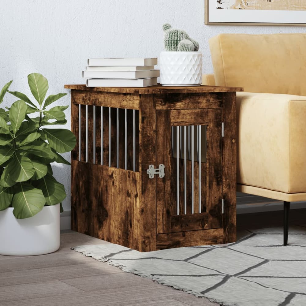 Dog Crate Furniture 45x62x59 cm Engineered Wood Smoked oak
