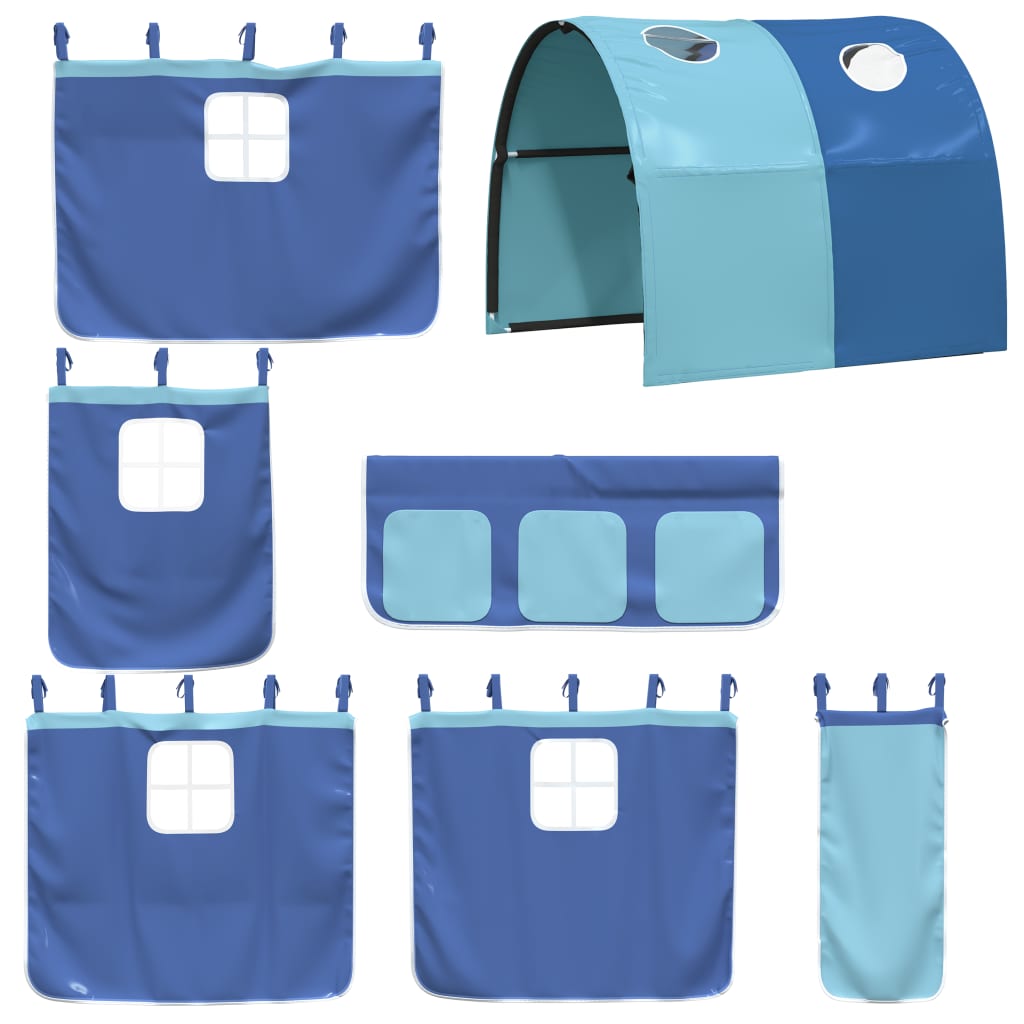 vidaXL Curtains for Loft Bed with Tunnel Blue Polyester 3