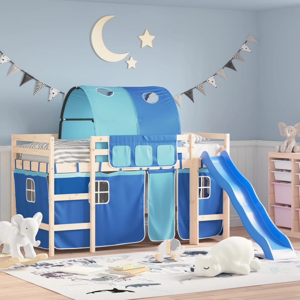 vidaXL Curtains for Loft Bed with Tunnel Blue Polyester 1