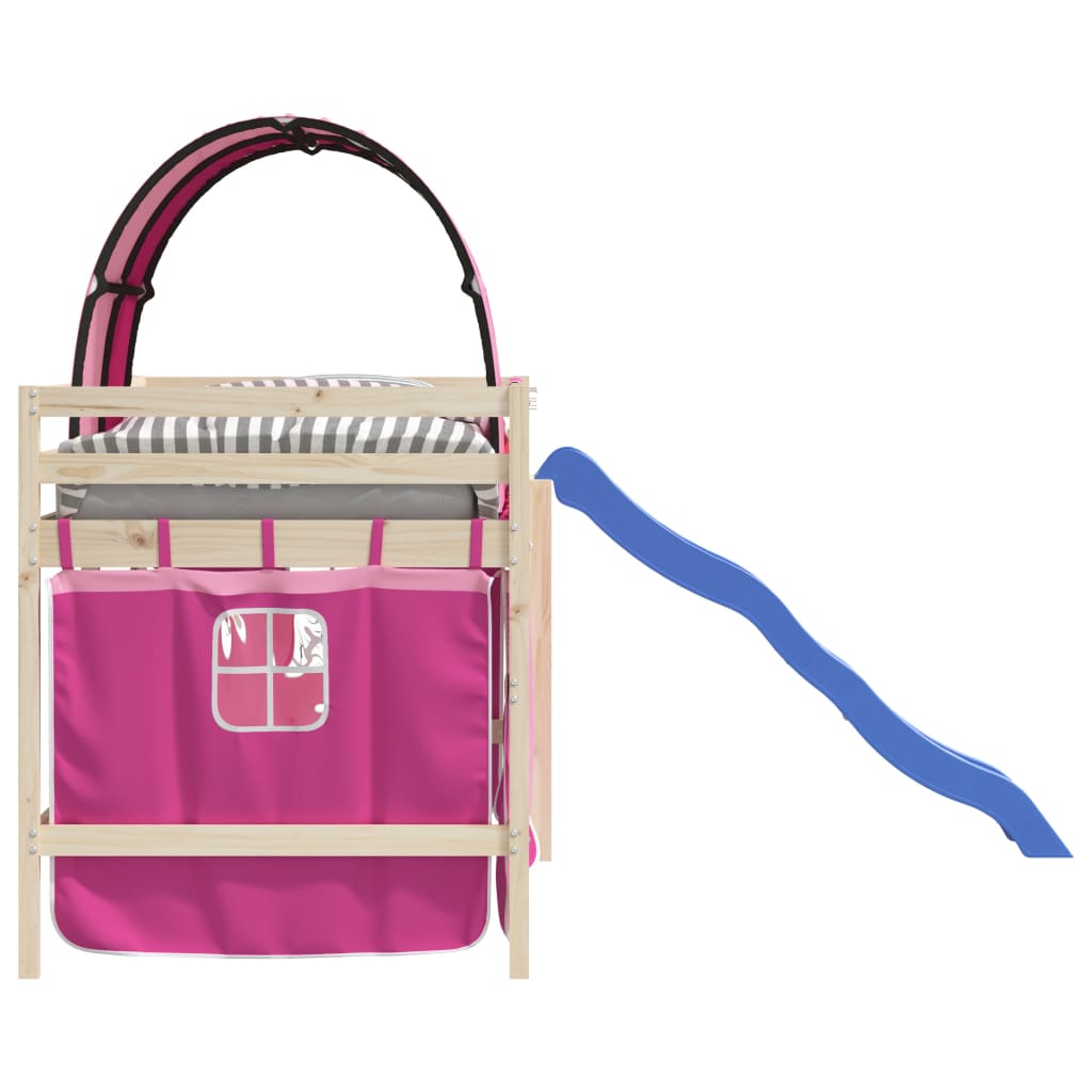 vidaXL Curtains for Loft Bed with Tunnel Pink Polyester 6