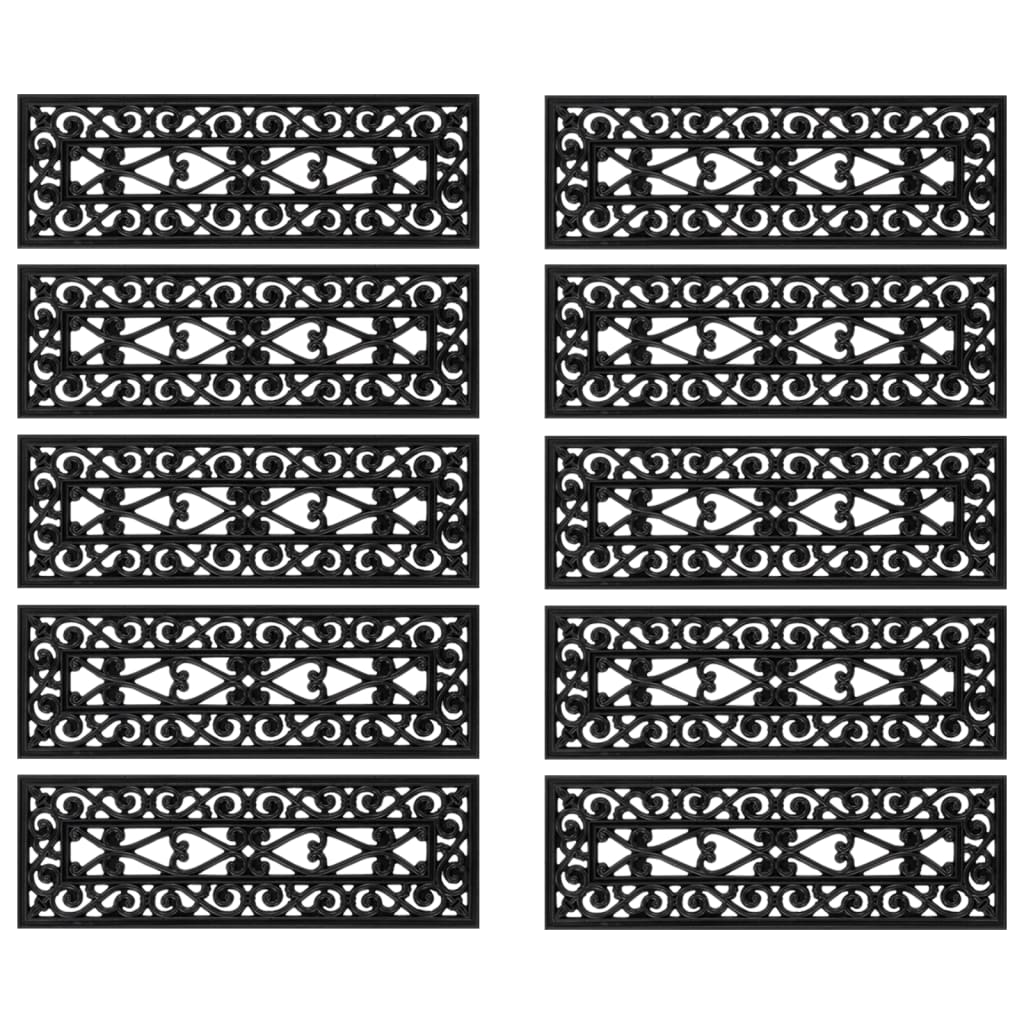 vidaXL Stair Treads 10 pcs 25x75 cm Rubber 3