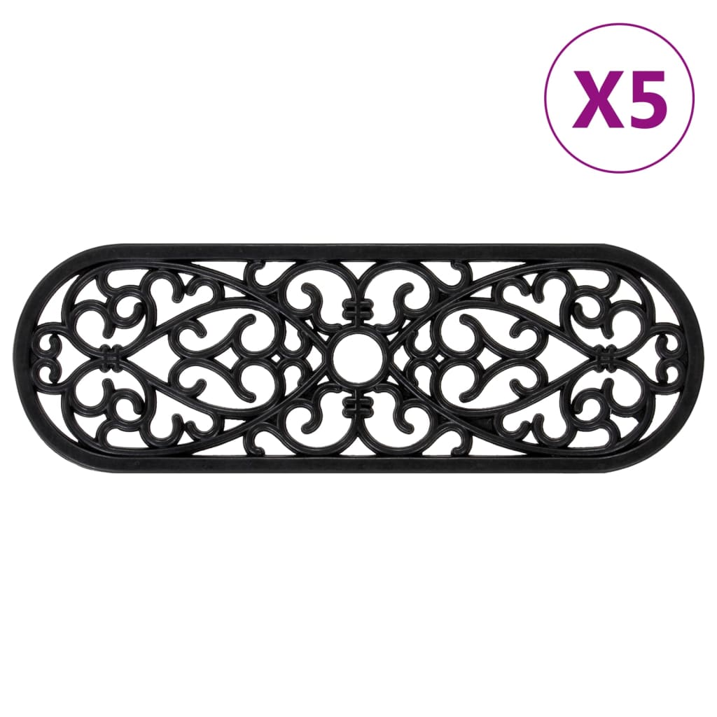 vidaXL Stair Treads 5 pcs 25x75 cm Rubber 1