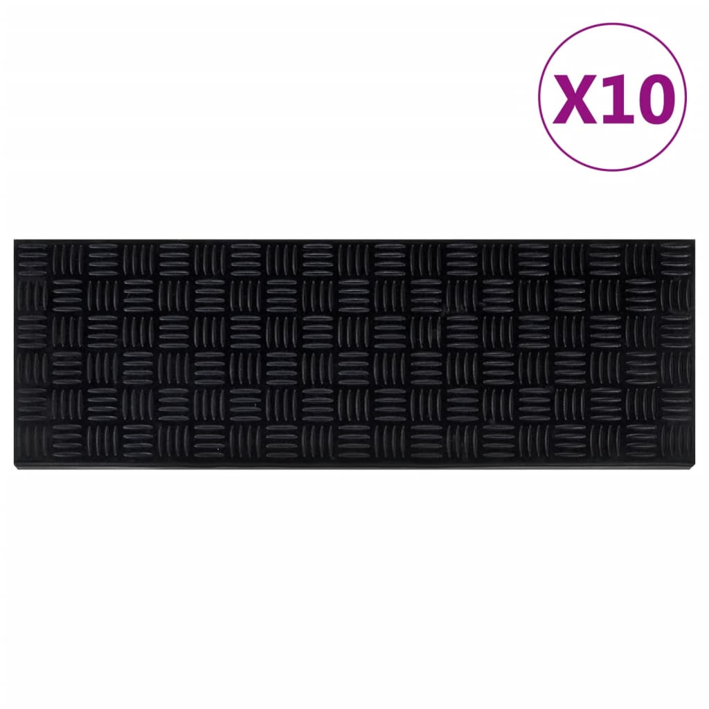 vidaXL Stair Treads 10 pcs 25x75 cm Rubber 1