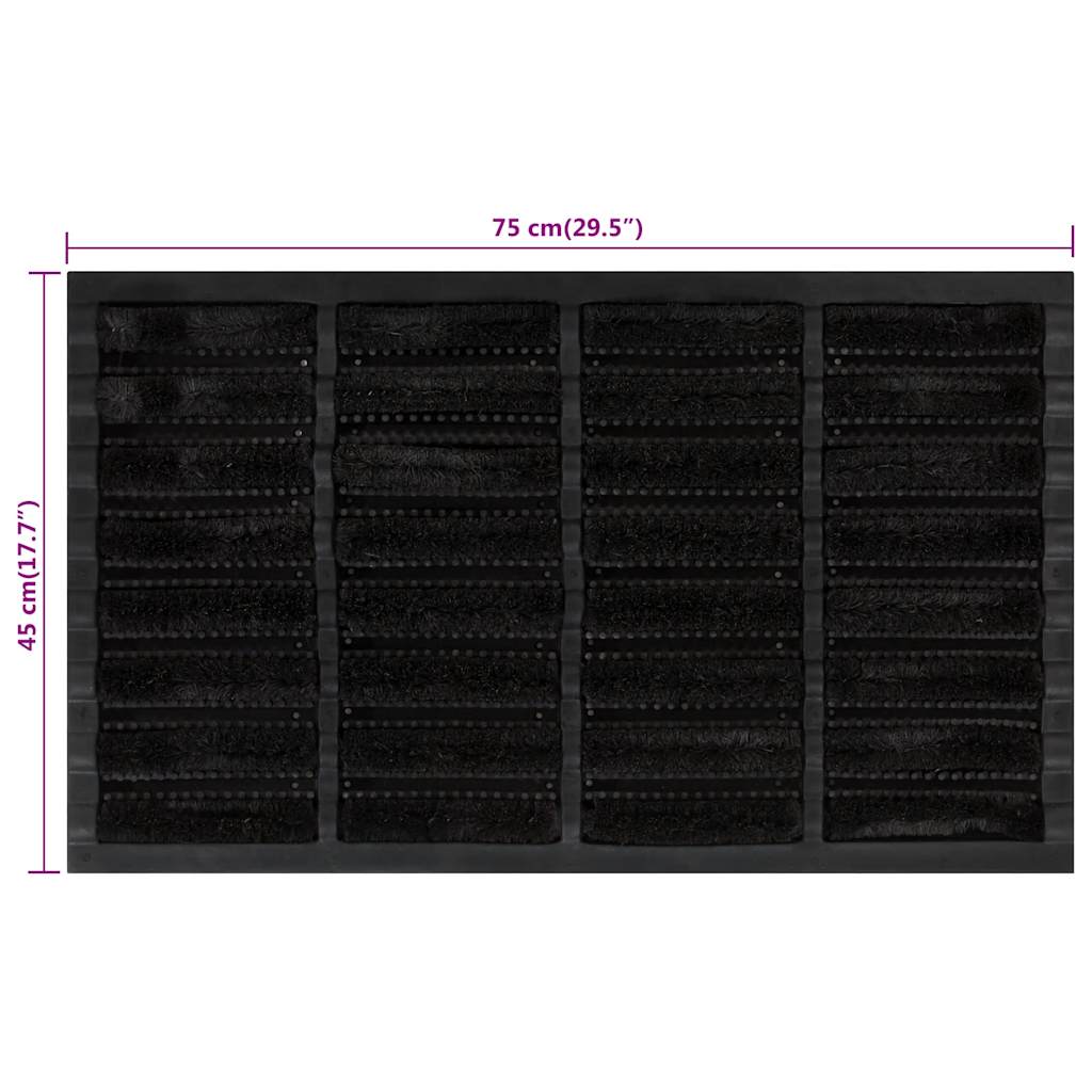 vidaXL Door Mat Rectangular 45x75 cm Rubber and Coir 6