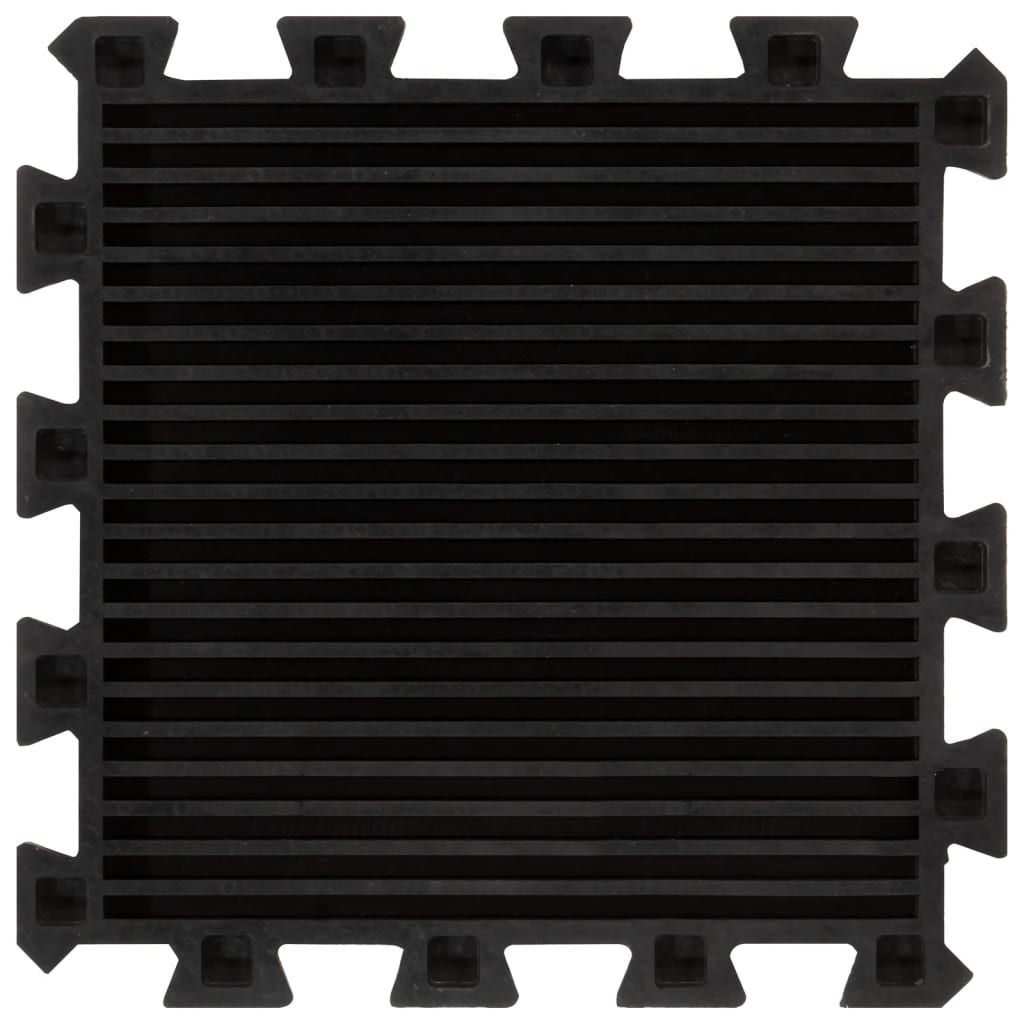 vidaXL Rubber Floor Tiles 9 pcs Black 16 mm 30x30 cm 5