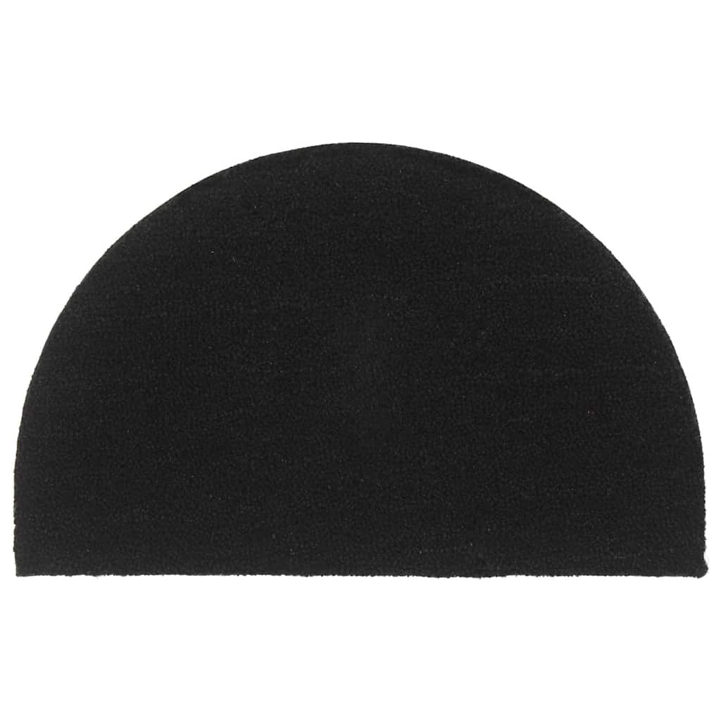 vidaXL Door Mat Black Half Round 50x80 cm Tufted Coir 1
