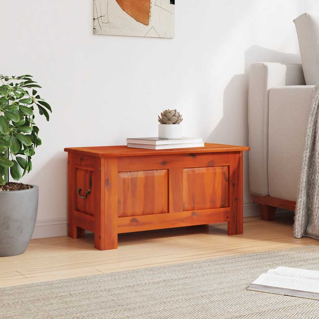Storage Chest with Lid Solid Wood Acacia Brown 70 cm 37 cm 35 cm