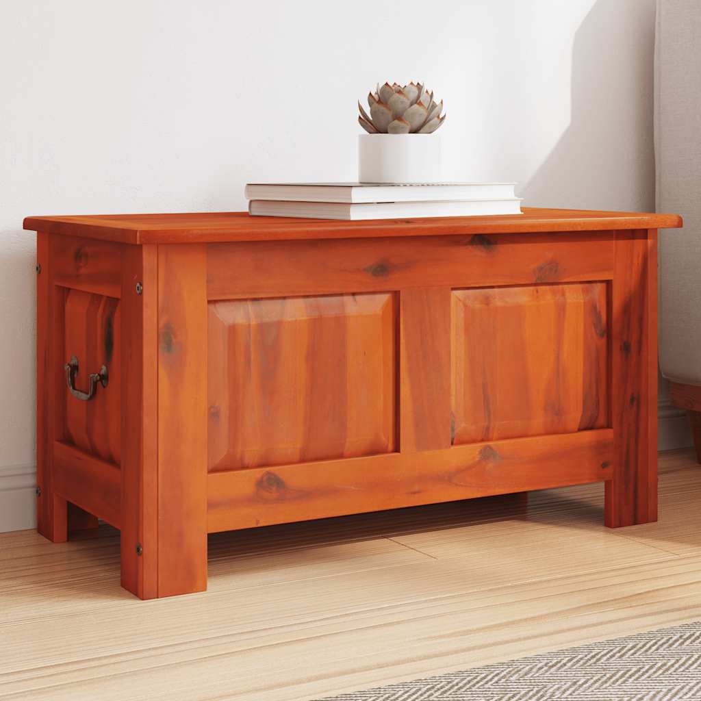 Storage Chest with Lid Solid Wood Acacia Brown 70 cm 37 cm 35 cm