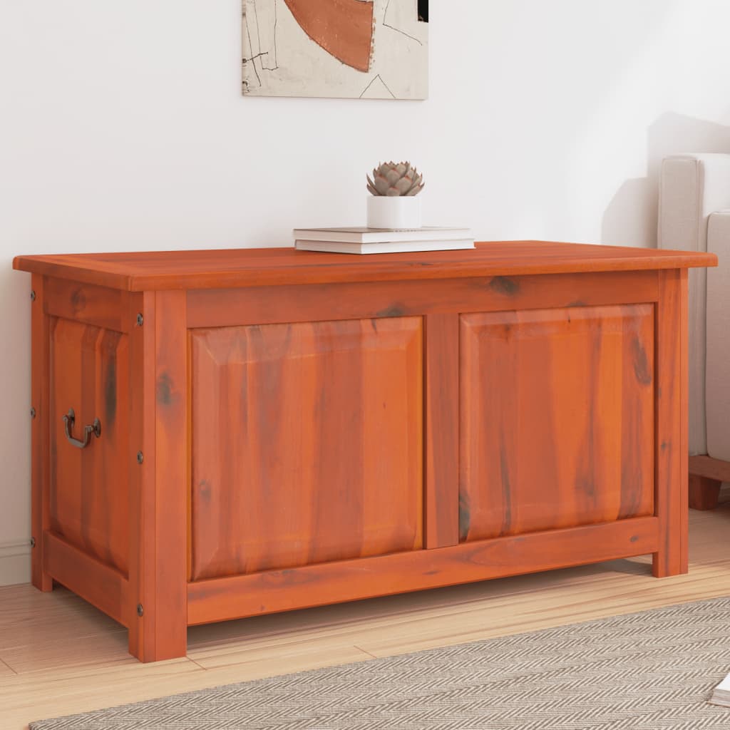 Storage Chest with Lid Solid Wood Acacia Brown 110 cm 57 cm 55 cm