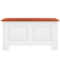 vidaXL Storage Chest with Lid Brown and White Solid Wood Acacia 4