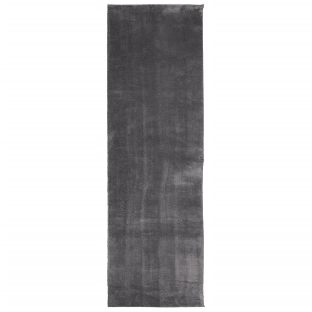 vidaXL Rug HUARTE Short Pile Soft and Washable Anthracite 80x250 cm 2