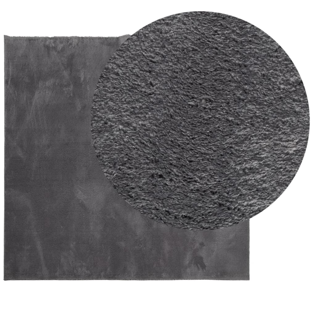 vidaXL Rug HUARTE Short Pile Soft and Washable Anthracite 120x120 cm 3