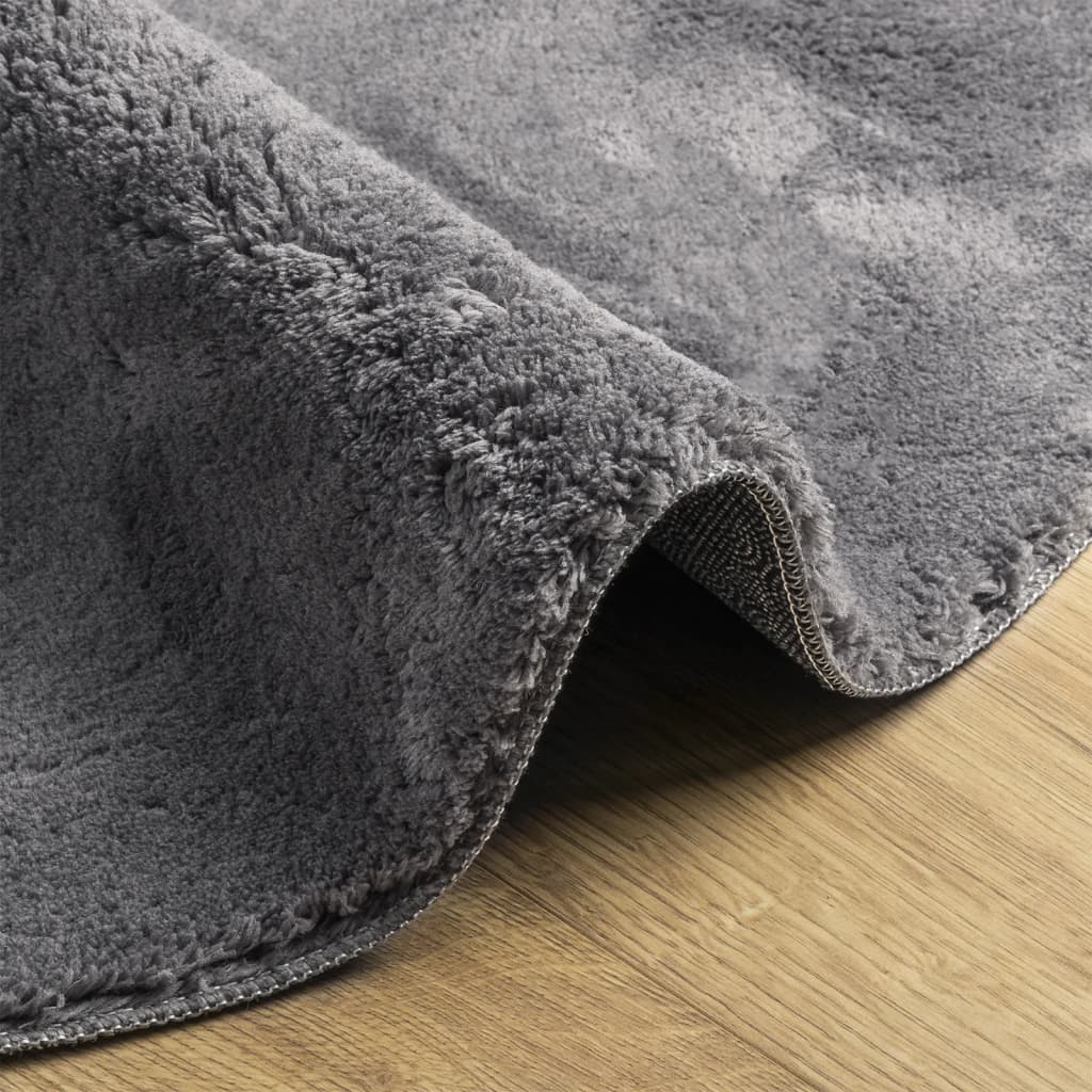 vidaXL Rug HUARTE Short Pile Soft and Washable Anthracite Ø 160 cm 6