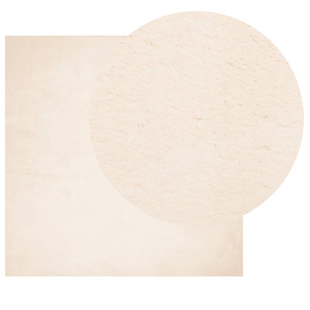 vidaXL Rug HUARTE Short Pile Soft and Washable Beige 120x120 cm 3