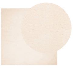 vidaXL Rug HUARTE Short Pile Soft and Washable Beige 120x120 cm 3