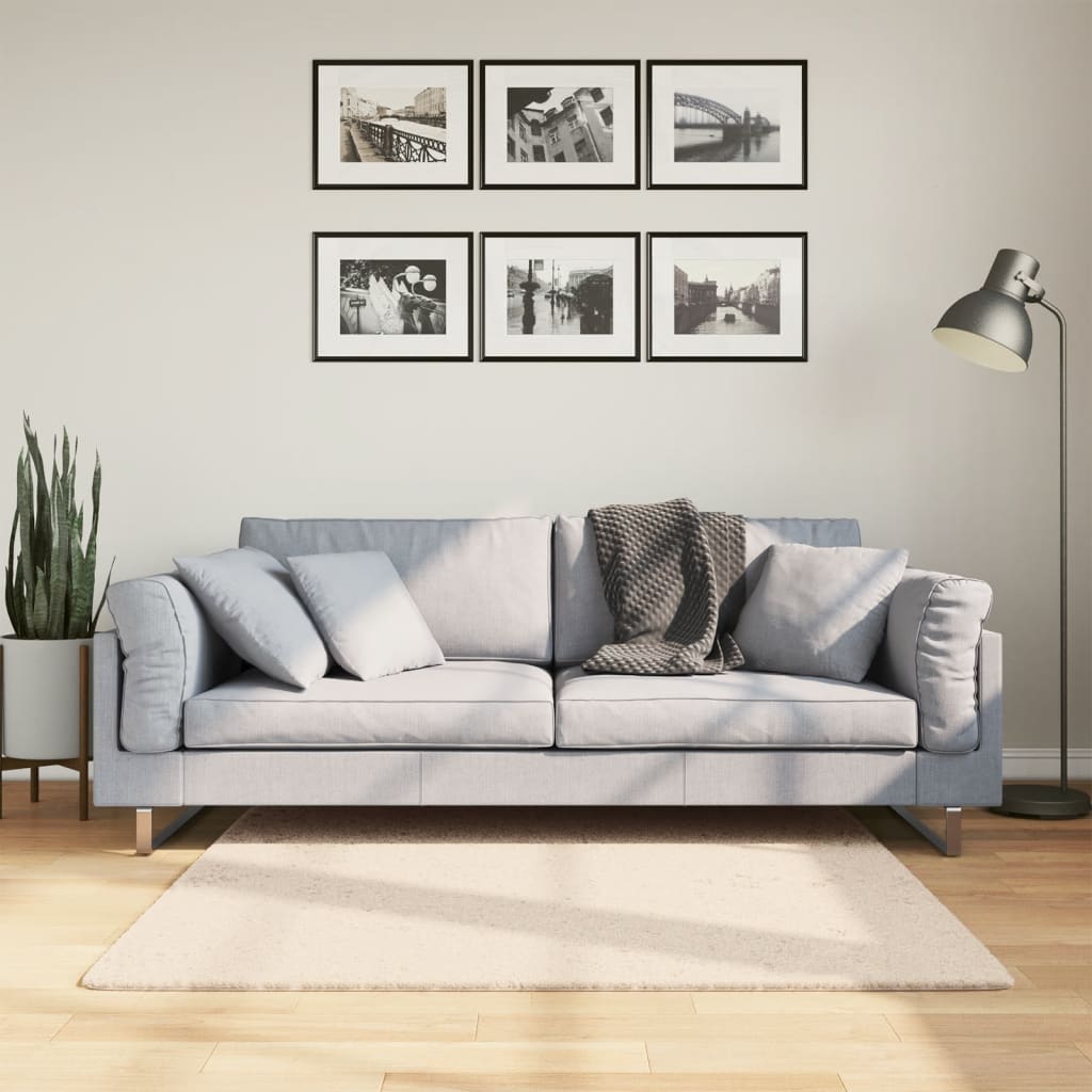 vidaXL Rug HUARTE Short Pile Soft and Washable Beige 120x120 cm 1