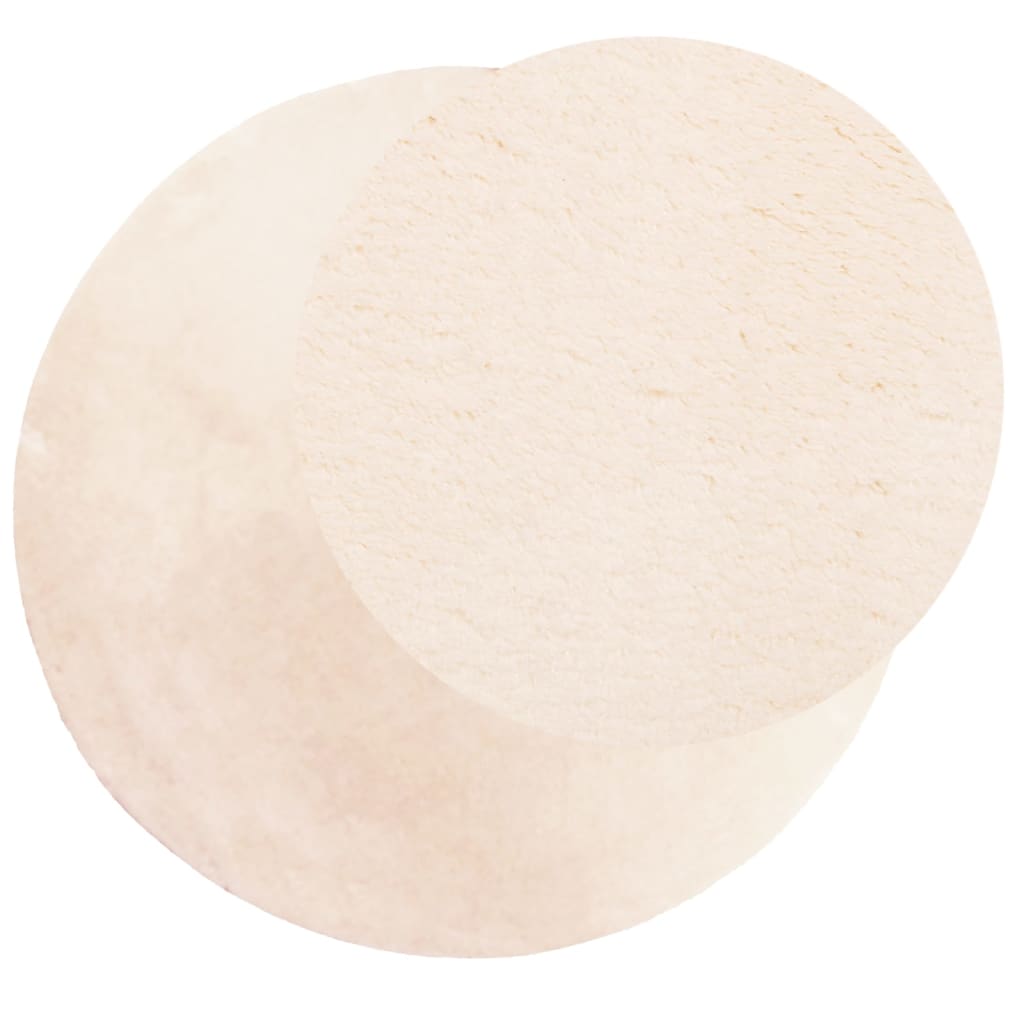 vidaXL Rug HUARTE Short Pile Soft and Washable Beige Ø 100 cm 3