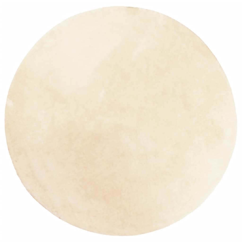 vidaXL Rug HUARTE Short Pile Soft and Washable Cream Ø 120 cm 2