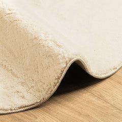 vidaXL Rug HUARTE Short Pile Soft and Washable Cream Ø 120 cm 6
