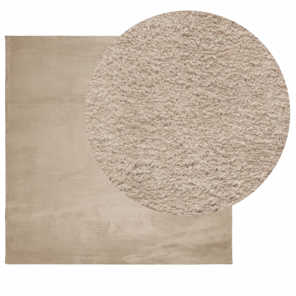 vidaXL Rug HUARTE Short Pile Soft and Washable Sand 120x120 cm 3