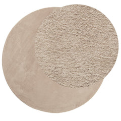 vidaXL Rug HUARTE Short Pile Soft and Washable Sand Ø 120 cm 3