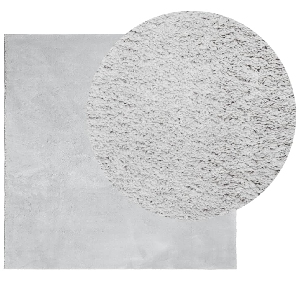 vidaXL Rug HUARTE Short Pile Soft and Washable Grey 160x160 cm 3