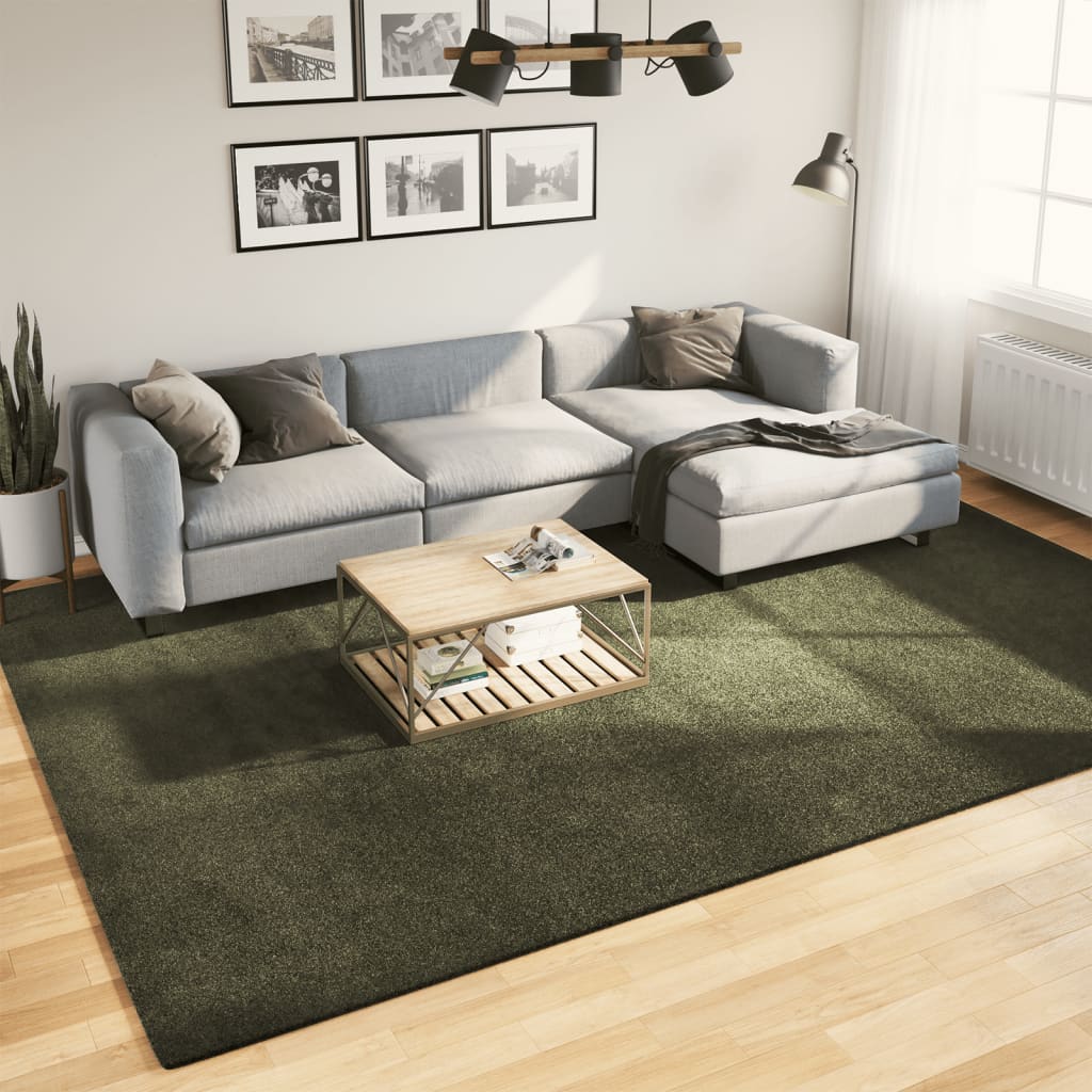 vidaXL Rug HUARTE 100% Polyester Flat Green