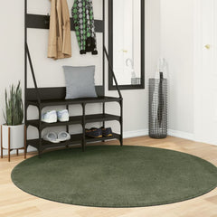 Rug HUARTE 100% Polyester Flat Green Ø 160 cm
