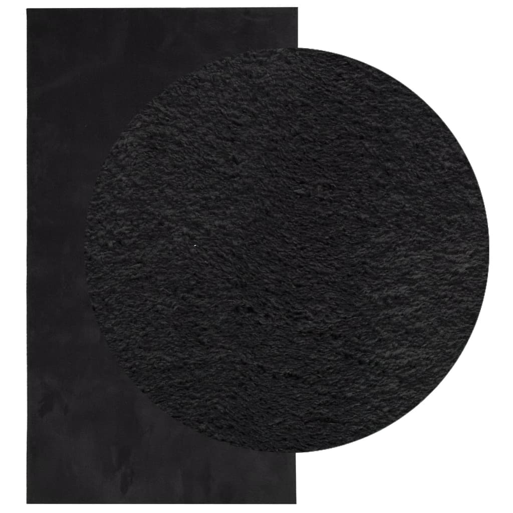 vidaXL Rug HUARTE Short Pile Soft and Washable Black 80x150 cm 3