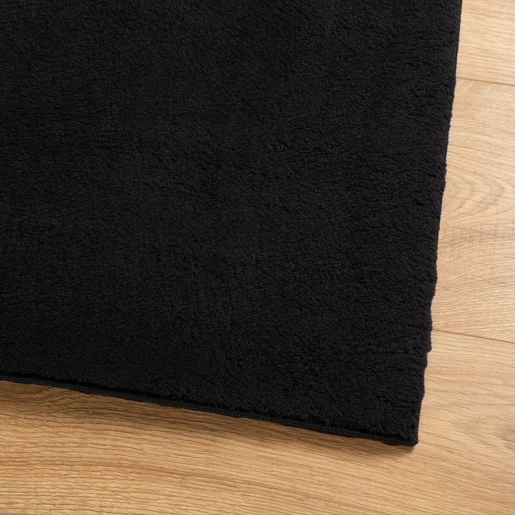 vidaXL Rug HUARTE Short Pile Soft and Washable Black 80x150 cm 4