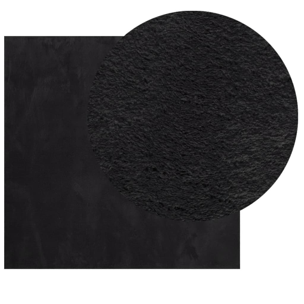 vidaXL Rug HUARTE Short Pile Soft and Washable Black 120x120 cm 3