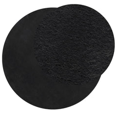 vidaXL Rug HUARTE Short Pile Soft and Washable Black Ø 120 cm 3