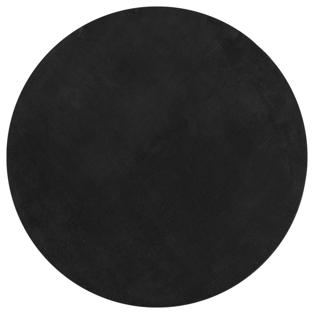 Rug HUARTE Short Pile Soft and Washable Black Ø 100–Ø 200 cm Ø 160 cm