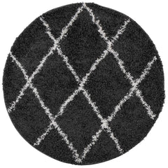 vidaXL Shaggy Rug PAMPLONA High Pile Modern Black and Cream Ø 280 cm 2