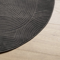 vidaXL Rug IZA Short Pile Scandinavian Look Anthracite Ø 100 cm 4