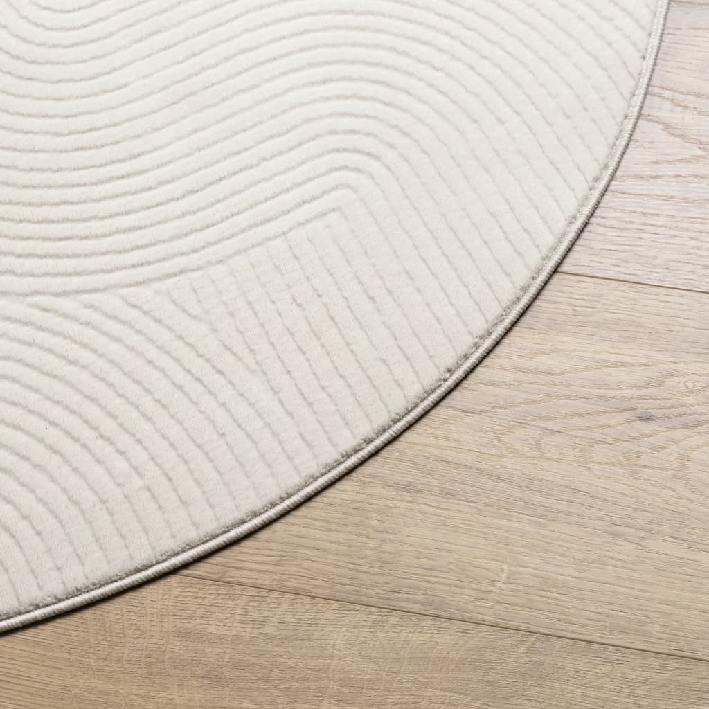 vidaXL Rug IZA Short Pile Scandinavian Look Cream Ø 120 cm 4