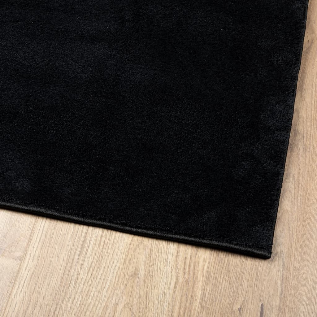 vidaXL Rug OVIEDO Short Pile Black 120x120 cm 4