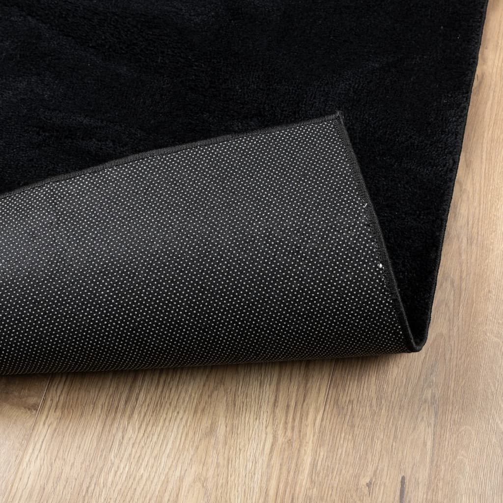 vidaXL Rug OVIEDO Short Pile Black 120x120 cm 5