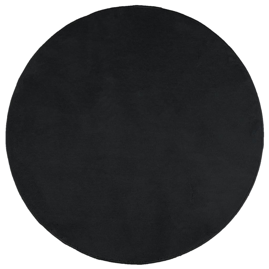 vidaXL Rug OVIEDO Short Pile Black Ø 120 cm 2